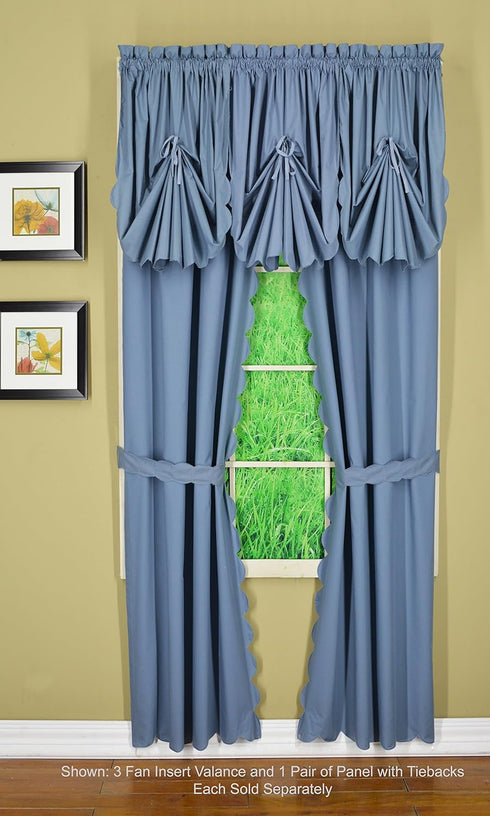 Today's Curtain, Orleans Scallop Curtain, Blue 72" Panel Pair and Tieback,4-Piece-Set, 60" W x 72" L, Blue...