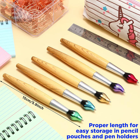 20 Pieces Paintbrush Pen Bamboo Brush Shape Ballpoint Pen Novelty Retractable Paintbrush Ink Pens for Art Activities School Stationery House Warmi...