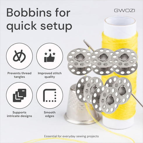 Bobbins for Sewing Machine - Replacement Sewing Bobbins 24 Pcs - Metal Bobbins for Crafts - Sewing Machine Accessories...