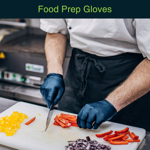 Navy Nitrile Disposable Gloves Medium, 100 Count - Powder and Latex Free Medical Gloves - 3 Mil Surgical Gloves - Food Safe Gloves...