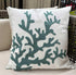 Embroidered Cute Nautical Animal Pillow Cover,Square 18 Inches Decorative Canvas Pillow Cover for Nautical Style Deco by (Seagreen-Coral)...