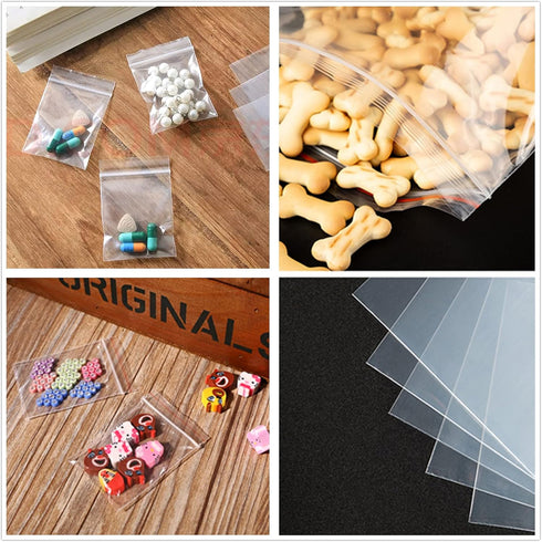 700 Pack Poly Zipper Bags,5 Different Size Small Craft Plastic Bags,Clear Reusable Ziplock Bags Storage for Bead,Jewelry,Candy...