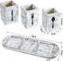 Kathfly 4 Pcs Silverware Caddy Utensil Holder for Countertop Silverware Organizer with Wood Tray Spoon Fork Holder for Kitchen Parties(Retro White...