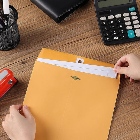 Clasp Envelopes, 6" x 9" Envelopes, Gummed Flap With Metal Clasp Closure, Perfect For Office, Home And School Use, 28Lb Brown Craft Envelopes - 6"...