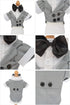 Lovelonglong Pet Costume Dog Suit Formal Tuxedo with Black Bow Tie for Small Dogs Pug Clothing Gray XL...