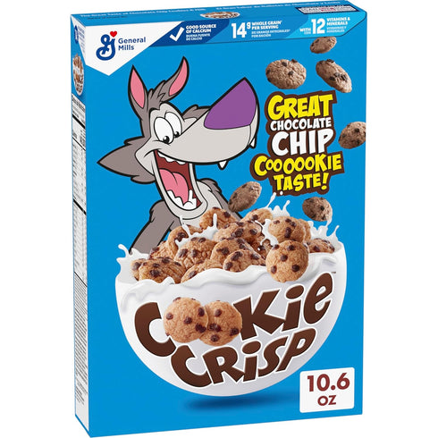 Cookie Crisp Breakfast Cereal, Chocolate Chip Cookie Taste, Made with Whole Grain, 10.6 oz...