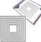 Alinacutle 5/PK Square Scallop Border Nesting Frame Die Cut, Classic Nesting Frames for Card Background, Paper Craft Die-Cuts, Scrapbooking Cuttin...