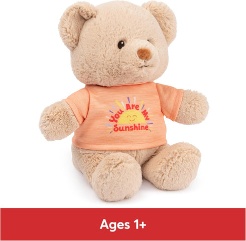 GUND “You are My Sunshine” Sustainable Message Bear with Orange T-Shirt, Teddy Bear Made from 100% Recycled Materials for Ages 1 and Up, Tan, 12”...
