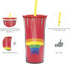 Zak Designs Disney Halloween Rainbow Collection Double-Wall Insulated Plastic Tumbler for Cold Drinks, Travel Cup with Splash-Proof Lid and Straw ...