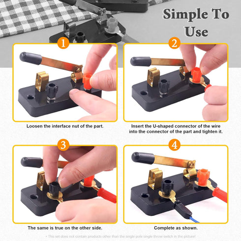 10 Pcs Single Pole Single Throw Switch Set Physics Laboratory Equipment, Educational Single Pole Knife Switch, SPST Switch for School Electronic E...