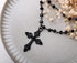 Sacina Gothic Layered Cross Necklace, Zinc Alloy Black Bead Cross Choker Necklace, Halloween Goth Jewelry Gift for Women (Layered Bead Cross)...