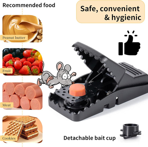 Mouse Traps Indoor Outdoor - 6 Pack Plastic Mouse Rat Trap for Home - Killer Plastic Mouse Catcher for Hotel, Hospital, School, Restaurant and Kit...