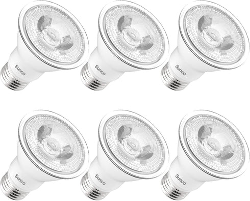 Sunco Lighting 6 Pack PAR20 LED Bulbs 50W Equivalent 7W Dimmable, CRI90 5000K Daylight 470 Lumens E26 Medium Base IP65 Waterproof Indoor Home Resi...