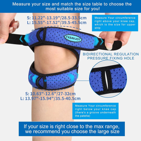 Professional Patella Knee Brace Pro for Knee Pain/Meniscus Tear,Adjustable Orthopedic Compression Patellar Tendon Support Strap with Side Stabiliz...