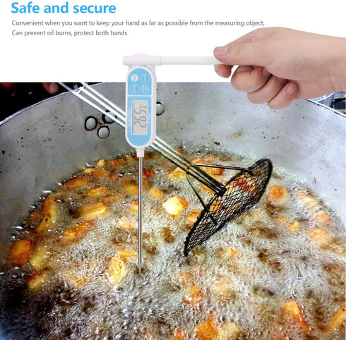 KT800 IPx7 Waterproof Meat Thermometer Digital Instant Read Food Thermometer with MinMax Hold Function, 1 Pack, Blue...