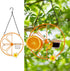 FORUP Oriole Bird Feeder for Outdoors Jelly and Oranges, Orange Fruit Oriole Jelly Bird Feeder, Outdoor Garden Metal Hanging Drinking Grape Jelly ...