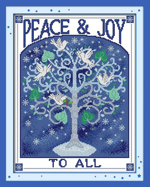 Qeerysew Cross Stitch Kits Stamped Full Range of Embroidery Starter Kits for Beginners DIY- Printed Kits Wishing Tree(Printed) 11CT15.7x19.7inches...