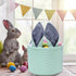 Easter Bunny Basket Seersucker Egg Bags for Kids,Personalized Candy Egg Basket Rabbit Print Buckets with Fluffy Tail Gifts Bags for Easter?Seersuc...