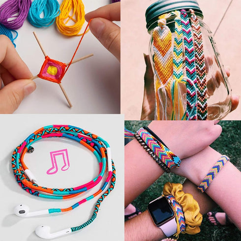 Similane Embroidery Floss 50 Skeins Cross Stitch Thread Rainbow Color Friendship Bracelets Crafts Floss with 12 Pcs Floss Bobbins and 1 Pcs Needle...