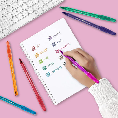 Paper Mate InkJoy 100ST Ballpoint Pens | Medium Point (1.0mm) | Classic Colours | 4 Count...