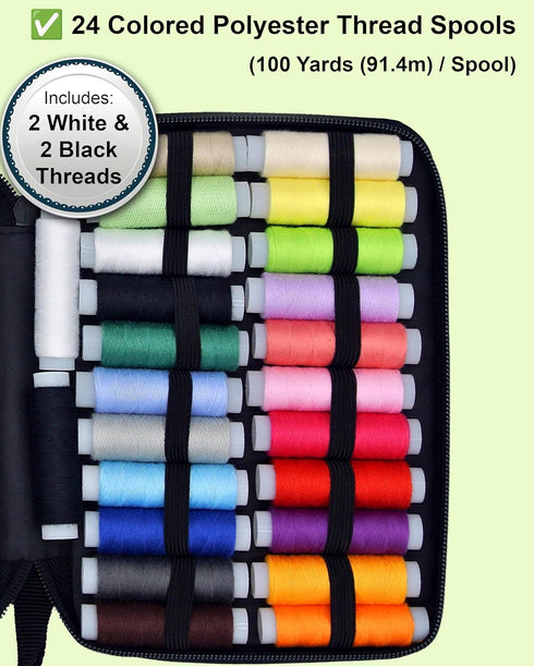 Vellostar Sewing Kit for Adults - A Portable Hand Needle and Thread Kit with Essential Sewing Supplies and Accessories for Small Clothing Repairs,...