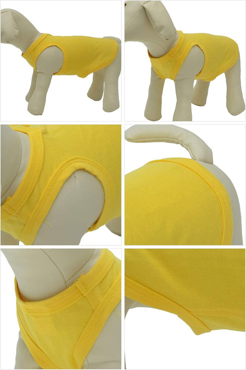 2018 Pet Clothes Dog Clothing Blank T-shirt Tanks Top Vests for Small Middle Large Size Dogs 100% Cotton Dog Summer Vest Classic (M, Yellow)...