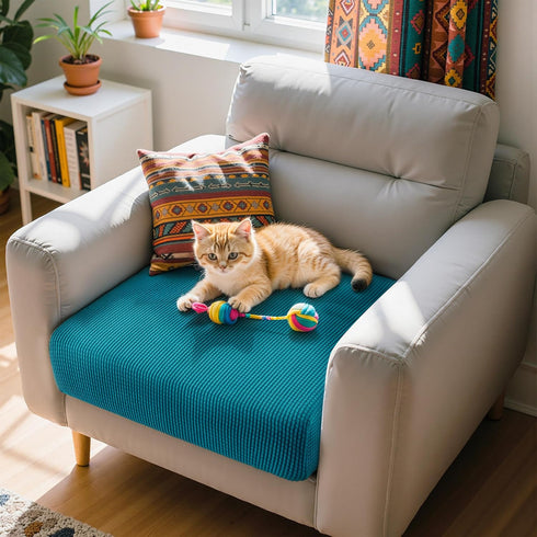 Hokway Couch Cushion Covers Stretch Cushion Covers Sofa Seat Cushion Slipcover Cushion Protector(Teal, Small)...
