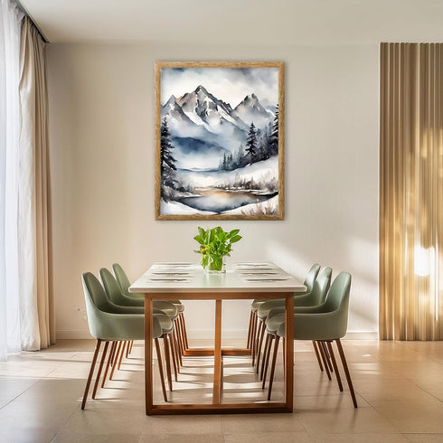 Posterizer 1 pcs-beautiful snowy scenary in winter -4-Landscape & Nature Art-GIft for Men Women Teens-Dining Room Decor- unframed wall art...
