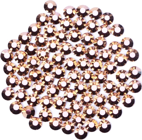 3000 Pieces Hot Fix Glass Flatback Rhinestones HotFix Round Crystal Gems (Rose Gold, SS10)...