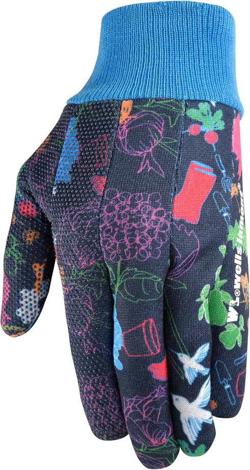 Wells Lamont Women's Lightweight Jersey Grip Gardening Gloves, Navy, Medium (321M-990)...