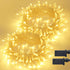JMEXSUSS 2 Pack 100 LED Warm White Christmas Lights Outdoor, Connectable 33ft Warm White String Lights Indoor Plug in, 8 Modes Christmas String Li...