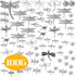 100g (About 50-80pcs) Antique Silver Dragonfly Charms Tibetan Insect Charms Pendants Craft Supplies for Bracelets Necklace Jewelry Making...