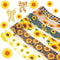 Sunflower Ribbon Wired Ribbon 6 Rolls 40 Yards Wired Edge Yellow Ribbon 2.5 Inch Burlap Ribbon Plaid Stripe Summer Fall Ribbon Floral Ribbon for B...