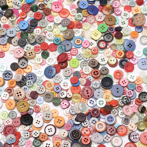 About 1000 Small Resin Buttons, Sewing DIY Craft Buttons, Hand-Painted Decorative Buttons Multicolor Series...