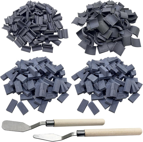 Woohome 222 PCS Mini Grey Roof Tiles Mini Wall Bricks Set, DIY Materials Miniature Brick Scale Model Bricks and Miniature Tiles Roof Tiles Dollhou...