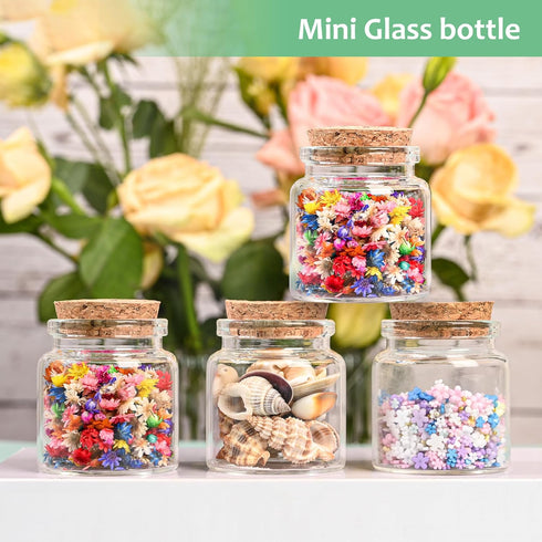 4PCS 50ml Small Empty Glass Bottle with Cork Stopper Storage,Small Glass Bottle Jars for DIY Art Crafts Projects Decoration Party Supplies and Wed...