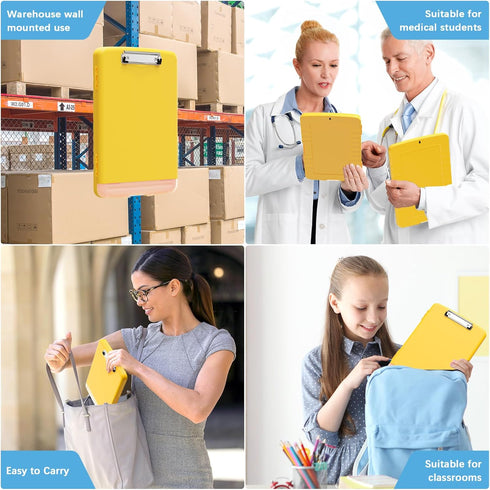 Hongri Plastic Clipboard with Storage, Folder Nursing Clipboard Side Opening, Heavy Duty Clips, Slim Clipboard Storage Box, Light Weight, Smooth W...