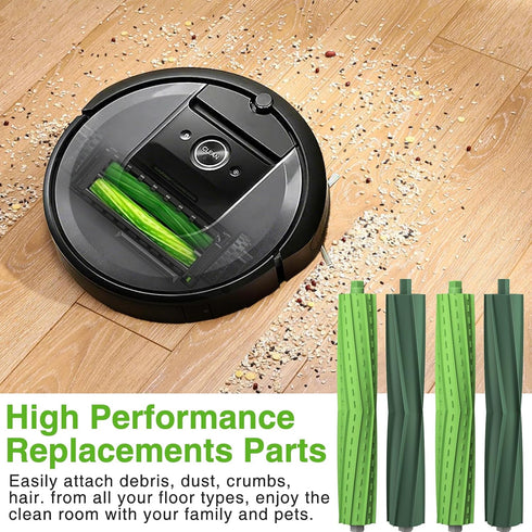 Replacement Parts for i'Robot Roomba i3 i7 E5 j7 i4 i7+ i3+ i4+ i6 i6+ i8 i8+ E6 E7, E & I & j Series Vacuum Cleaner, 2 Set Rubber Brushes & 8 HEP...