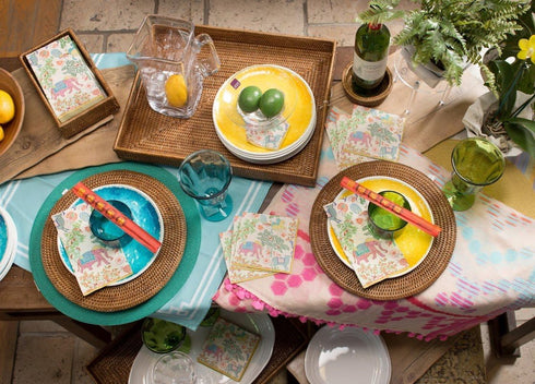 Entertaining with Caspari Le Jardin De Mysore Cocktail Napkins, Box of 40...