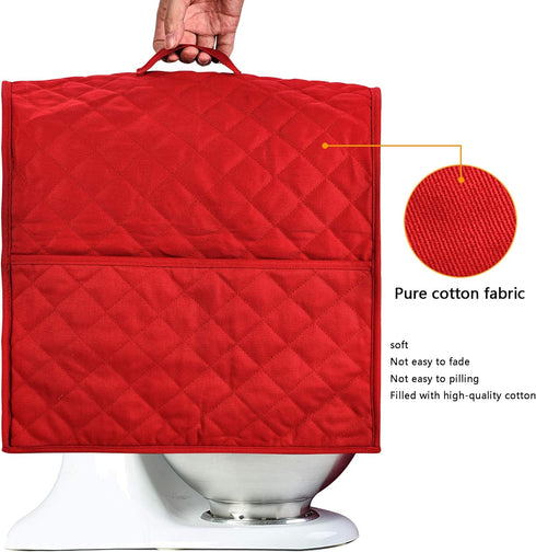 Stand Mixer Cover compatible with Kitchenaid Mixer, Fits All Tilt Head & Bowl Lift Models,Pure Cottot,Fine, Soft, Not Easy to Fade, Not Easy To Pi...