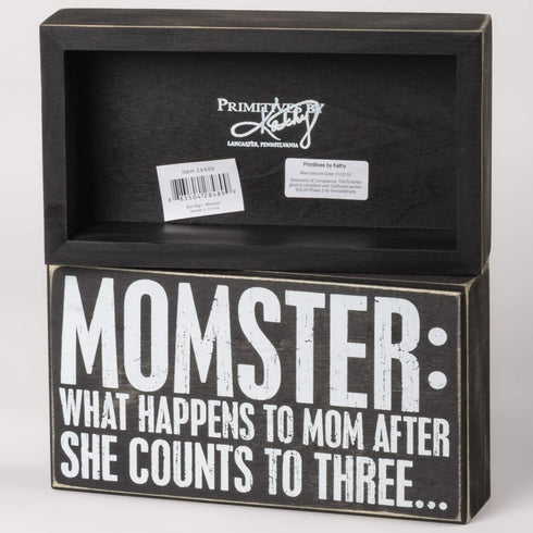 Primitives by Kathy 28489 Classic Box Sign, 8" x 4.50", Momster...