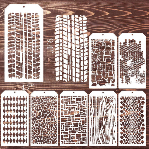 Stencils for Crafts Reusable Texture Stencils Mixed Media Stencil Layering Drawing Templates for Painting on Wood Crafts Furniture Paper...