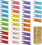 Mini Natural Wooden Clothespins with Jute Twine, 250pcs, 1 Inch Photo Paper Peg Pin Craft Clips with 66ft Natural Twine for Scrapbooking, Arts & C...