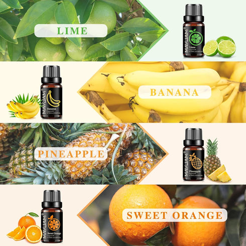 Top 8 Fragrance Oil Set, 10ml/0.33fl.oz Fruits Fragrance Oils Essential Oils for Diffusers for Home, Soap Candle Making Scents...