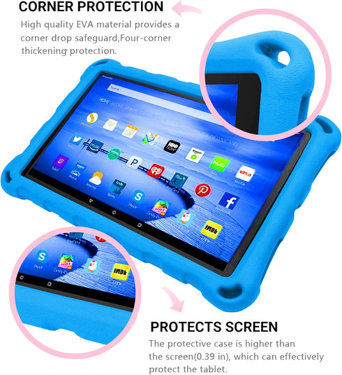 Fire 7 Tablet Case for Kids,Not Compatible with 2022 New, OQDDQO Extra Thick Protective Layer Double-Layer Shockproof in Four Corners Compatible w...