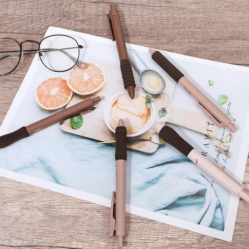 BAYTORY 5Pcs Gel Pens, Quick Dry Ink Pen Fine Point Black 0.5mm, Aesthetic Stuff Retractable Rolling Ball Gel Pen Smooth Writing for School Suppli...