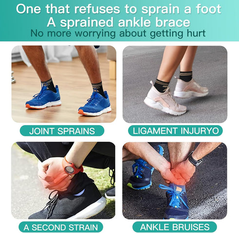 Copper Ankle Brace for Men and Women, Ankle Compression Sleeve Ankle Support Brace for Sprained Ankle, Plantar Fasciitis, Running, Foot Pain Relie...