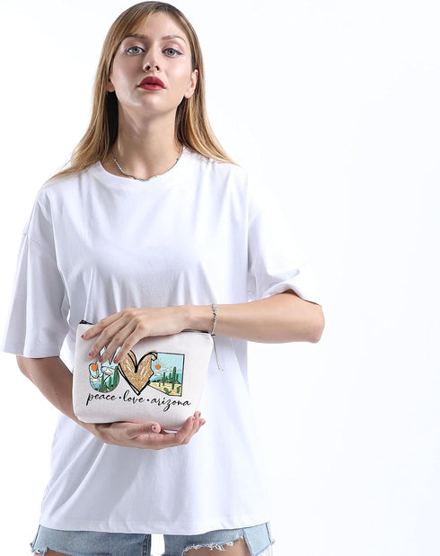 Arizona Makeup Bag Arizona Souvenir Gift Arizona Lover Gift AZ Travel Gift Vacation Gift AZ Cosmetic Bag Peace Love Arizona (Peace Love Arizona)...