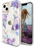 JIAXIUFEN Clear Case Compatible with iPhone 14 iPhone 13 Glitter Plating Flower Design Protective Shockproof Slim TPU Military Drop Protection Gir...