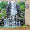 Waterfalls Shower Curtains Stone Rockery Landscapes Spring Green Plant Courtyard Garden Outdoor Scenery Bathroom Decor Polyester Fabric Curtain Se...